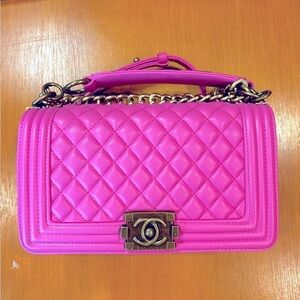 Chanel Hot Pink Caviar Leather crossbody bag